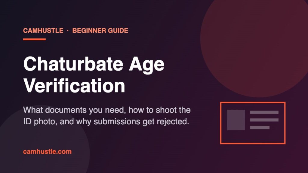 Chaturbate age verification guide showing ID document requirements for new cam models