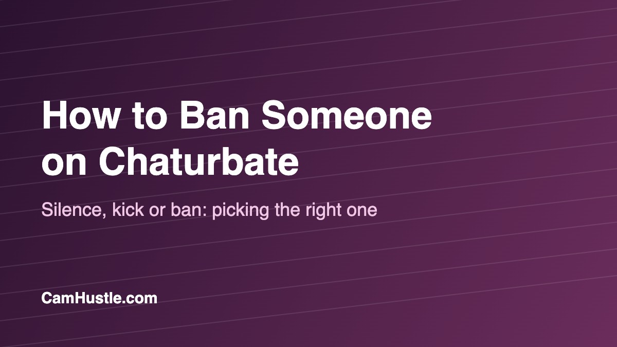 How to ban someone on Chaturbate using the chat username menu